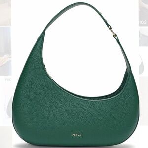 NEW! Green Leather Shoulder Handbag Purse